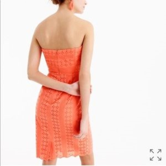 J.  Crew Strapless sheath dress in eyelet, Size 6 - Picture 2 of 6